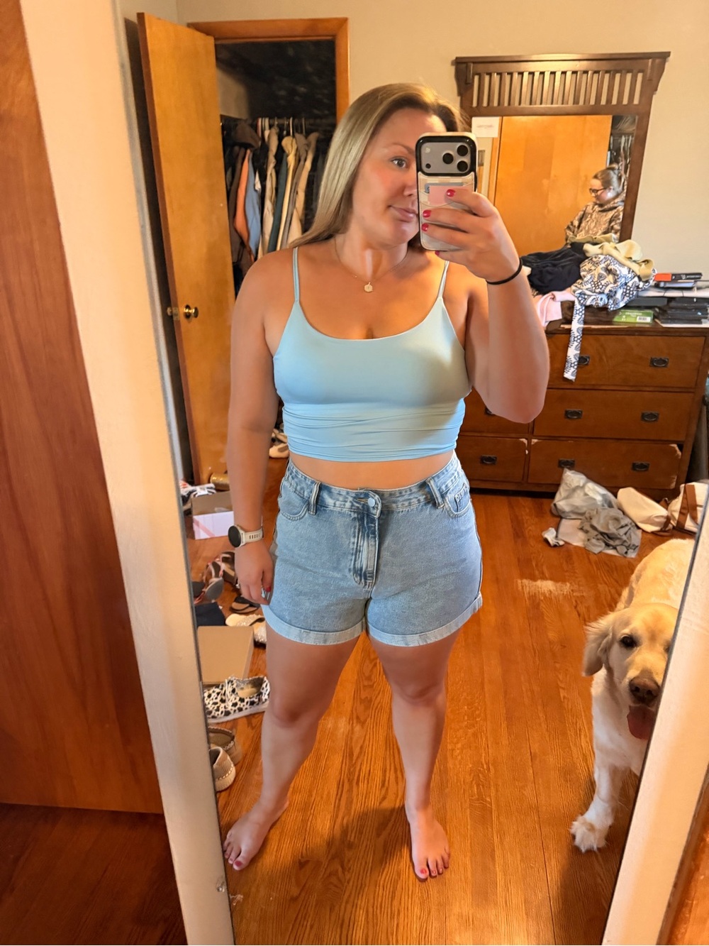 Light Blue Cropped Tank Top
